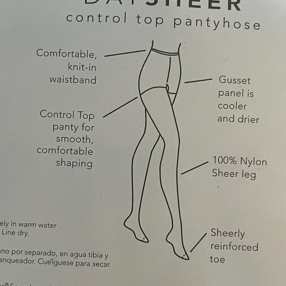 Hug Alon Nice Touch Daysheer Control Top Pantyhose Reinforce Toe Soft Taupe sz E